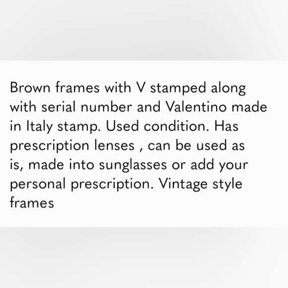 AUTHENTIC VALENTINO VINTAGE GLASS FRAMES WITH LENSES NO CASE EUC - Picture 7 of 7